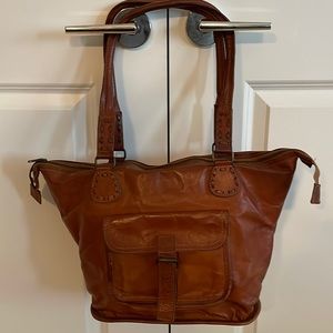 Noonday leather shoulder purse